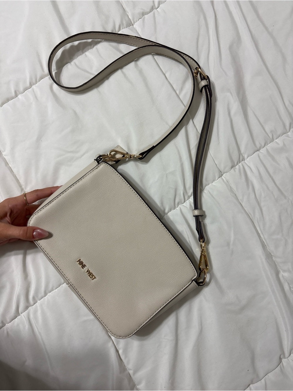 Nine West Ivory Crossbody Bag with Gold Hardware